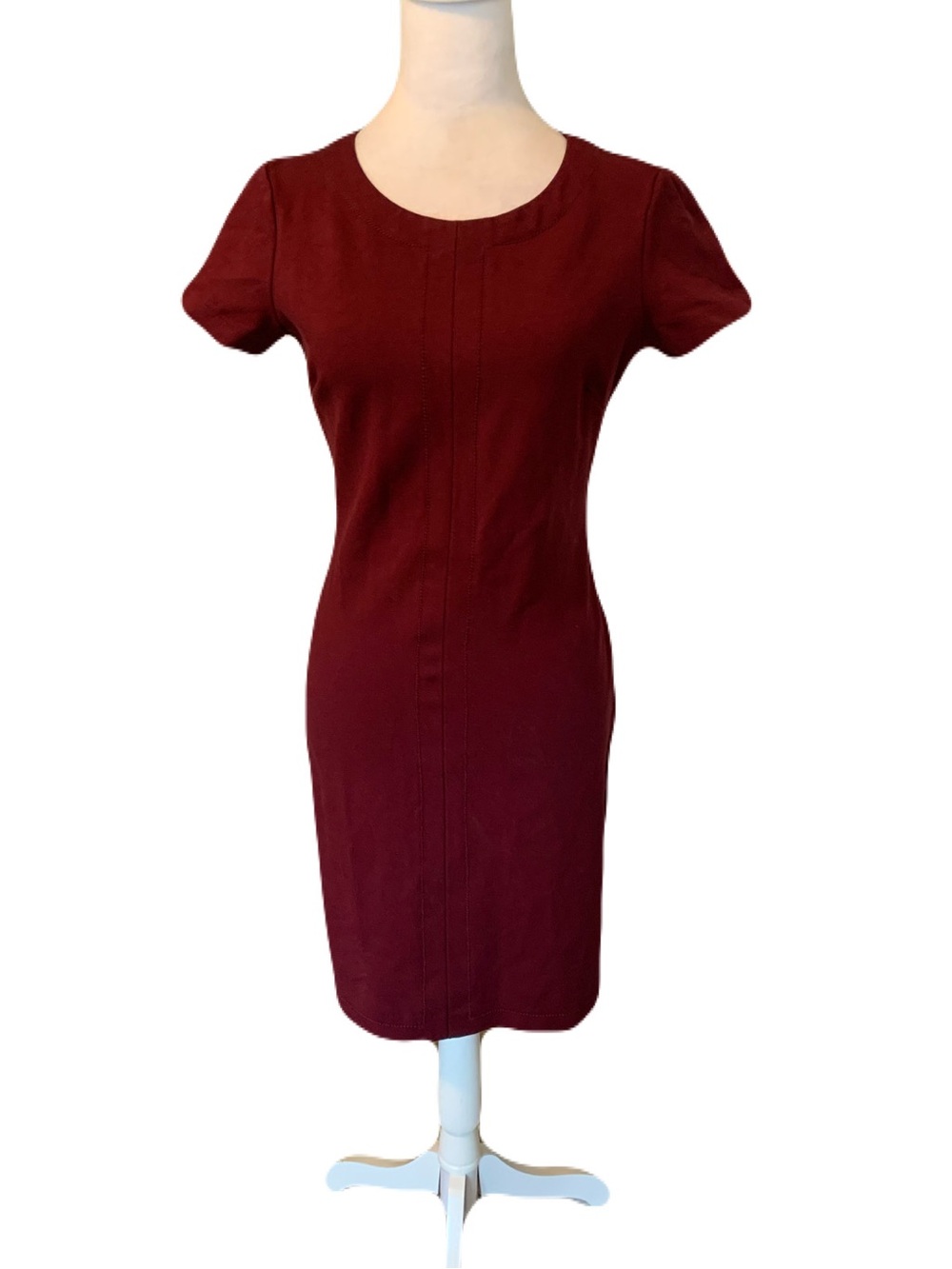 Brooks Brothers XS Burgundy Short Sleeve Sheath Dress Career Professional